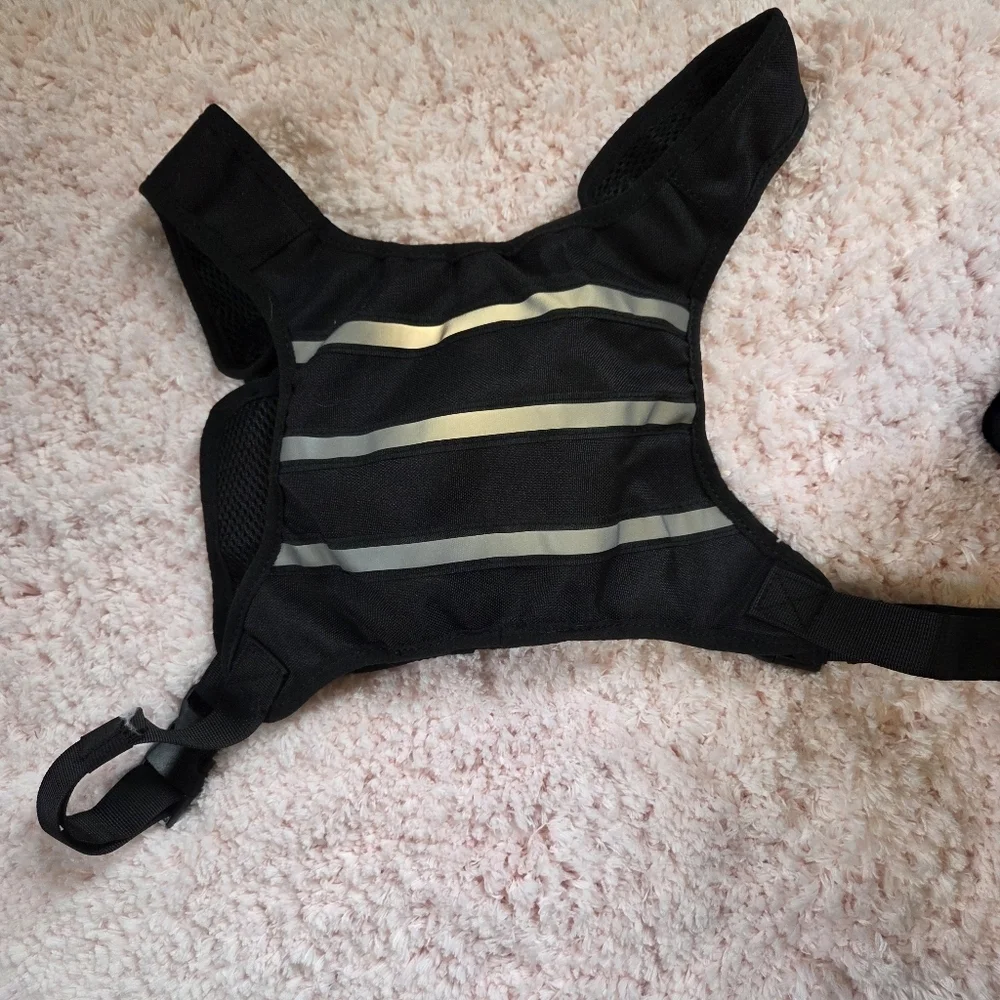 Stylish Black reflective Harness Bag running hiking vest  festival